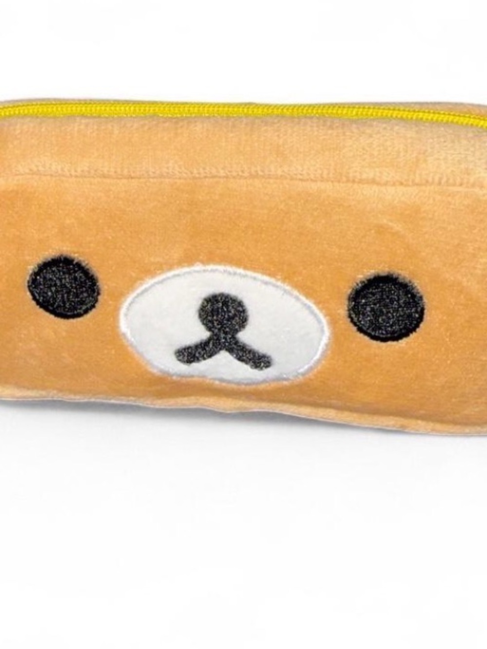 Rilakkuma Plush Bear Pencil Case - Tan Zipper Pouch
